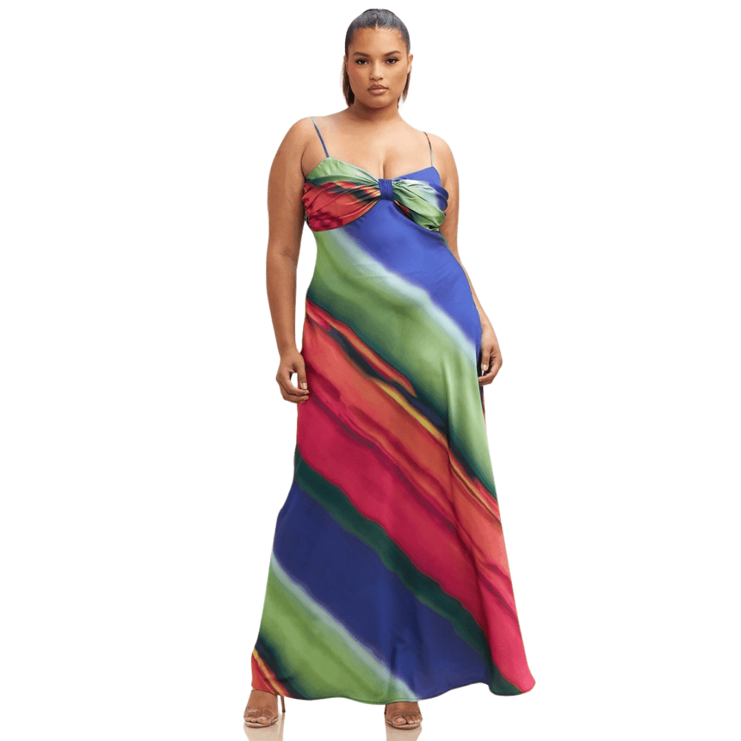 Kaliah Plus Size Sleeveless Slit Maxi Dress