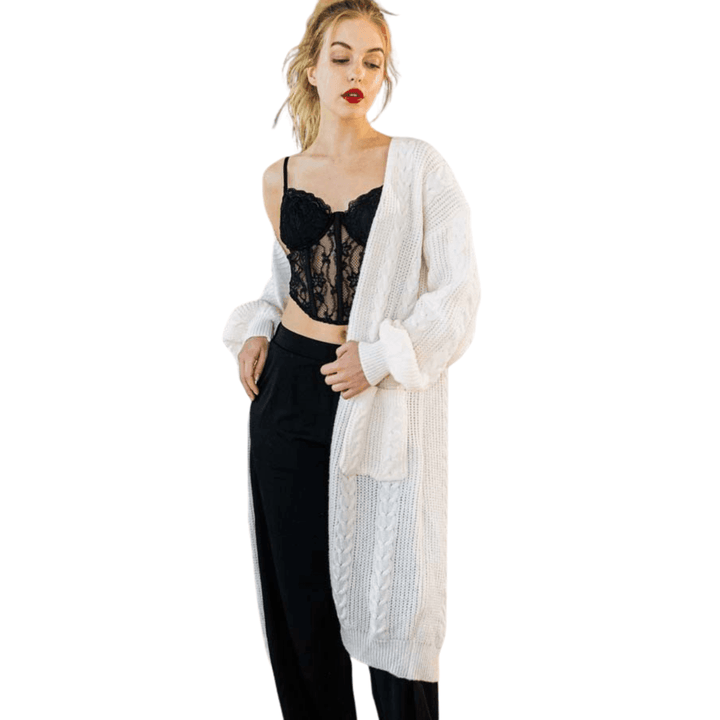 Landa Oversized with Pocket Long Sleeves Cardigan