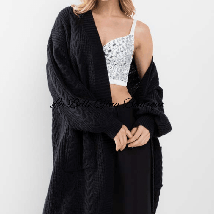 Landa Oversized with Pocket Long Sleeves Cardigan