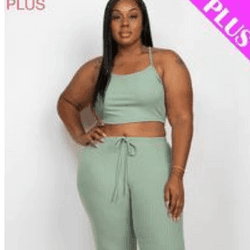 Kayla Cropped Cami &leggings set - La Belle Gina Boutique