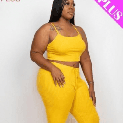 Kayla Cropped Cami &leggings set - La Belle Gina Boutique