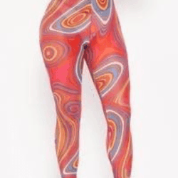 Lia Very sheer multi color retro print mesh leggings - La Belle Gina Boutique