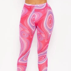 Lia Very sheer multi color retro print mesh leggings - La Belle Gina Boutique
